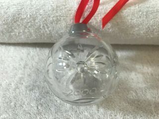 Christmas Ornament Crystal Glass Ball Snowflake Design 2000 Ma
