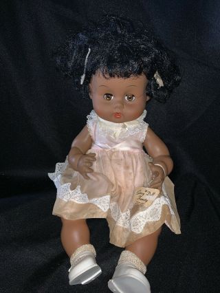 Vintage Ginny Baby African American Doll Baby,  Clothes & Tag