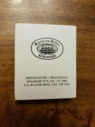 Vintage Souvenir Matchbook Raffles Hotel Singapore Tiger Under the Billiard Tabl 2