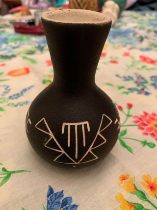 Vintage Sioux Pottery Bud Vase (signed) With Price Tag