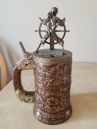 Disney Parks Pirates of the Caribbean Skeleton Stein Cup Mug 50th Anniversary 3