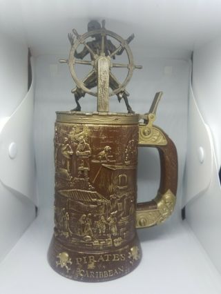 Disney Parks Pirates of the Caribbean Skeleton Stein Cup Mug 50th Anniversary 8