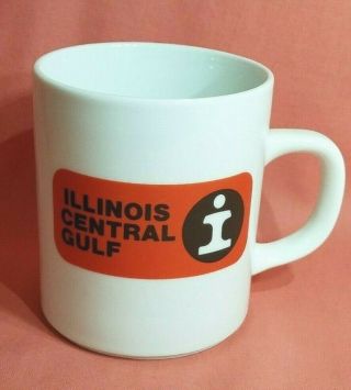 Illinois Central Gulf Icg Ic Orange Bl Collectible Coffee Cup Trains Vintage Rr