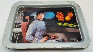 Vintage 1979 Star Trek The Motion Picture Tv/serving Tray - Metal W/mr.  Spock