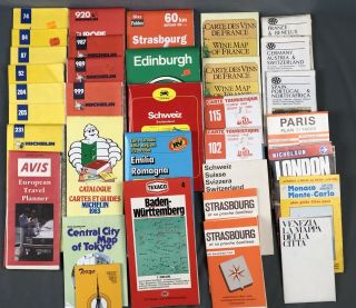 Vintage 31 European And Two Tokyo Road Maps