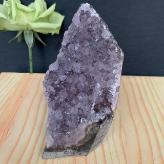 0.  66lb Natural Amethyst Hole Crystal Quartz Brazil Riki Energy Lucky Decor Z043