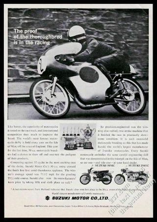 1962 Suzuki 250tc 50mc & Race Motorcycle Photo Vintage Print Ad