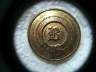 Antique,  Brass.  " B " Livery Button: Firmin & Sons Ltd.  St Martins Lane,  London.