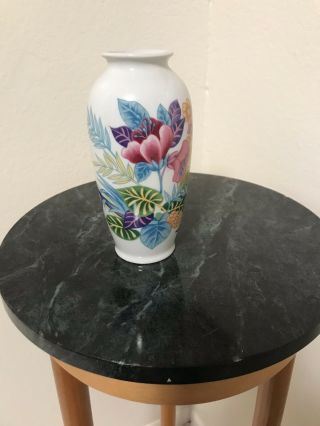 Lovely Vintage Oriental Floral Pattern Vase Made In Japan 6 " Tall