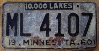 Minnesota License Plate 1960 10,  000 Lakes
