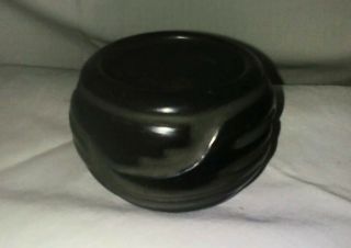 Vintage Signed Santa Clara Pueblo Black Pottery Bowl By Celes And Evelyn