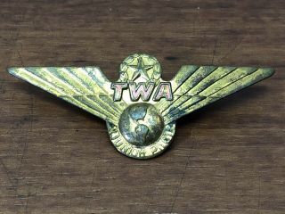 Vintage 50’s Twa Trans World Airlines Advertising Metal Junior Pilot Wings Pin