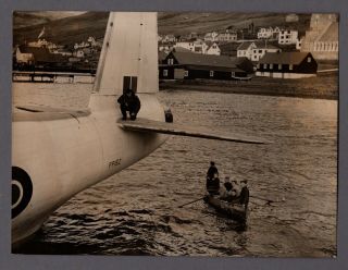 Short Sunderland Flying Boat Vaag Sydero Faroe Islands Press Photo Raf