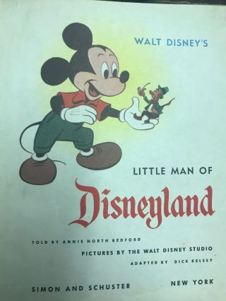1955 “Walt Disney’s Little Man Of Disneyland” Book.  RARE 1st Edition 3