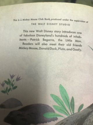 1955 “Walt Disney’s Little Man Of Disneyland” Book.  RARE 1st Edition 5