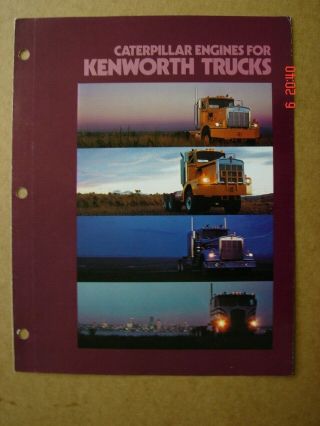 Kenworth Trucks With Caterpillar Engines Brochure/prospekt 1978.