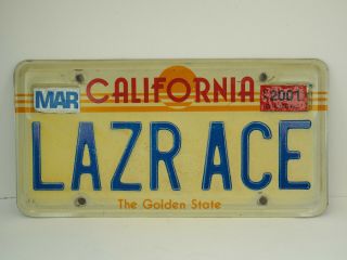 1980 California Custom Vanity License Plate The Golden State Lazr Ace 2001