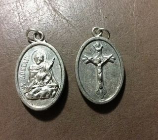 Vintage St.  Adrian Religious Medal Catholic Devotional Medal