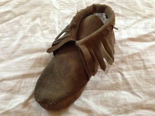 Vintage Indian Native American Moccasin Leather Hand Made