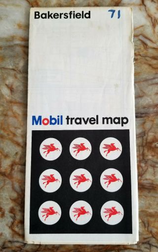 1971 Mobil Oil Map Of Bakesfield & Cities Of Ridgecrest,  134 Others California