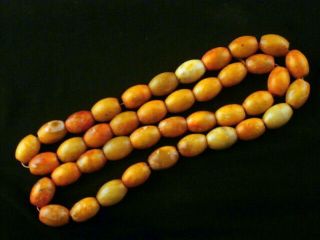29 Inches Special Chinese Old Jade Beads Prayer Necklace J007