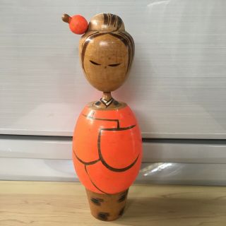 Japanese Vintage Kokeshi Doll Wooden 8.  66 Inches 22 Cm Signed