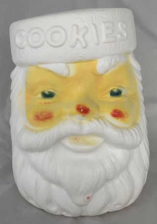 Vintage Santa Claus Cookie Jar Blow Mold Plastic Empire Carolina Enterprises
