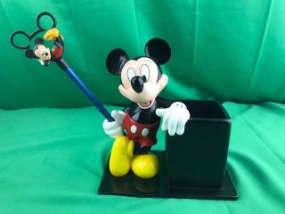 Vintage Disney Mickey Mouse Pen And Pencil Holder 7 1/2 " Tall