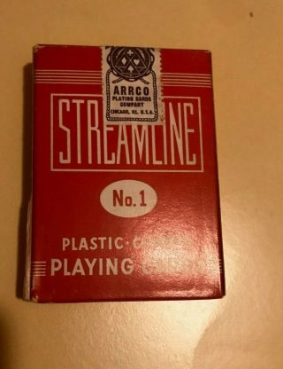 Streamline No 1 Arrco Playing Cards Vintage Linen Finish Chicago Plastic Coated