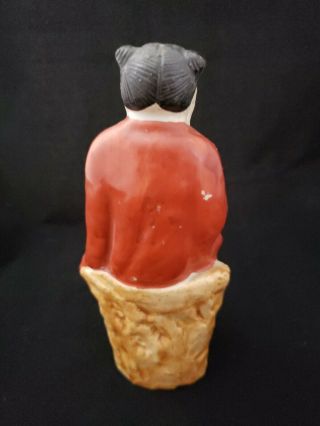 Vintage Asian Chinese Bearded Man with Fan Figurine Made in China 3