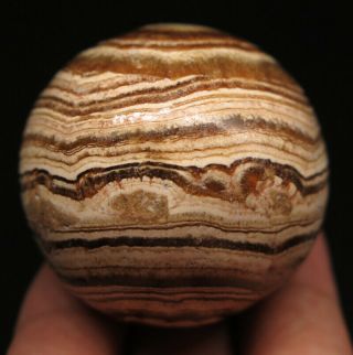 41mm 3.  1oz Natural Brown Aragonite Crystal Sphere Ball