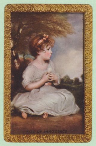 1 Single Vintage Swap/playing Card Girl Named Age Of Innocence Reynolds Art V2