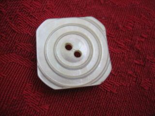 Vintage Medium 7/8 " Radial Square Mop Mother Of Pearl Shell Button - P323