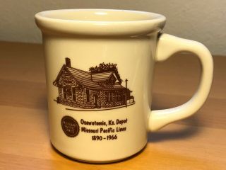 Osawatomie,  Ks.  Depot,  Mo - Pac Missouri Pacific Lines Railroad Coffee Tea Mug Cup