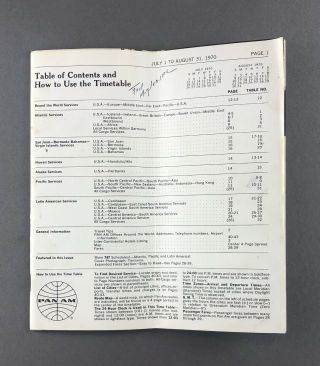 PAN AM AIRLINE TIMETABLE JULY - AUGUST 1970 ROUTE MAP BOEING 747 4