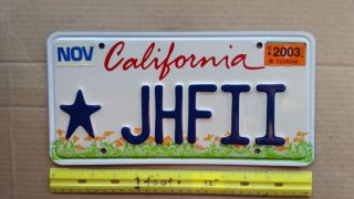 License Plate,  California,  Kids Vanity: Star Jhf Ii,  Just Having Fun Too (urban