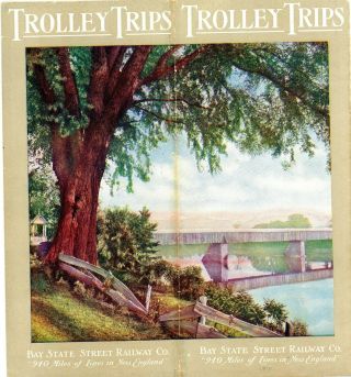 " Trolley Trips " Bay State Street Railway.  1912 Booklet And Map - 19 Pages