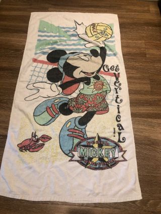 Walt Disney Mickey Mouse Beach Towel Vintage Volleyball 80s 90s Get Vertical