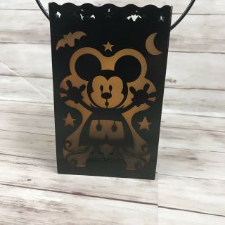 Disney Silhouette Mickey Mouse Metal Lantern Lamp Candle Holder Halloween