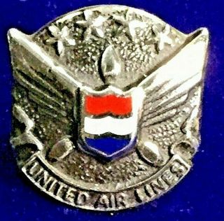 Vintage United Airlines Sterling Silver Lapel Pin