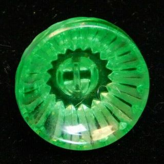 Antique Vintage Button Green Depression Glass Dish Shaped B1