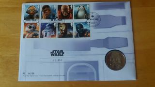 Royal Star Wars R2d2 Brilliant Uncirculated Medal Cover / Coin