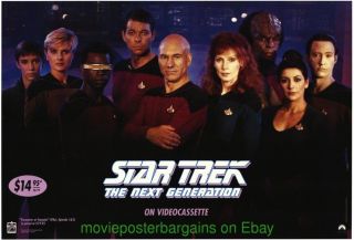 Star Trek Next Generation Movie Poster 90s Video One Sheet Rare