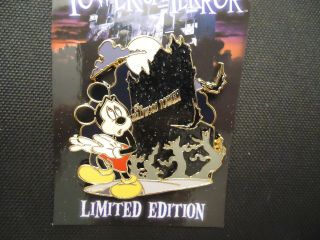 Disney Wdw Twilight Zone Tower Of Terror Mickey Mouse Pin On Card Le 1500