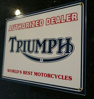 Triumph Motorcycle Porcelain Sign Large