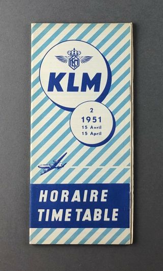 Klm Royal Dutch Airlines World Timetable April 1951 K.  L.  M.  Route Map