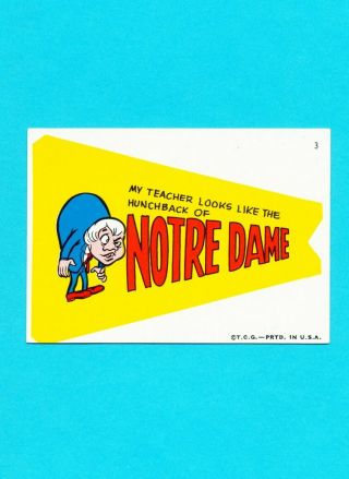 1967 Topps Comic Pennants 3 Notre Dame