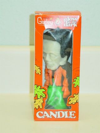 Gurley Frankenstein Glow In The Dark Candle W & F Products Usa