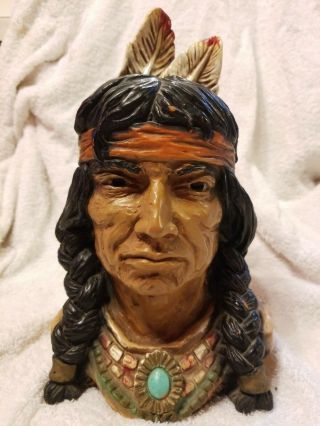 Vintage Indian Bust Or Single Book End? Universal Statuary Corp 1966 320