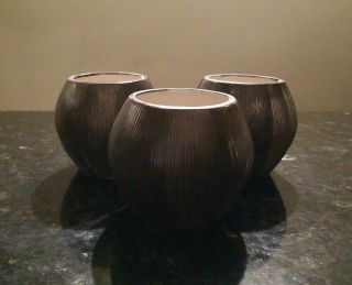 Vintage Orchids Of Hawaii Tiki Coconut Mug Ceramic Barware Japan R - 13a Set Of 3